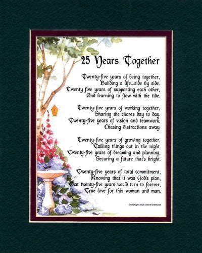 A T For A 25th Wedding Anniversary Touching 8x10 Poem Double