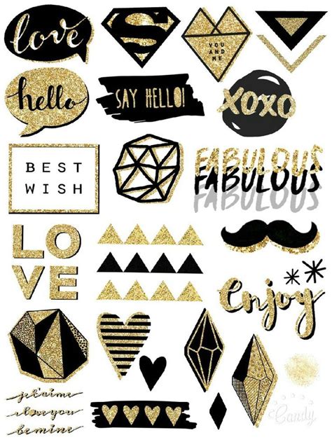 Black And Gold Sticker Printable Scrapbook Printables Free Scrapbook Printables Scrapbook