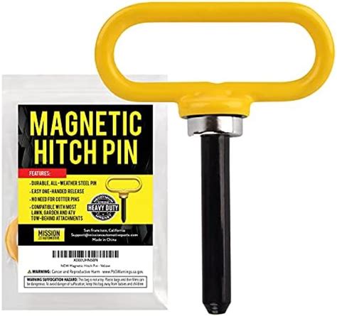 Yellow Magnetic Hitch Pin Lawn Mower Trailer Hitch Pins Ultra Strong Neodymium Magnet