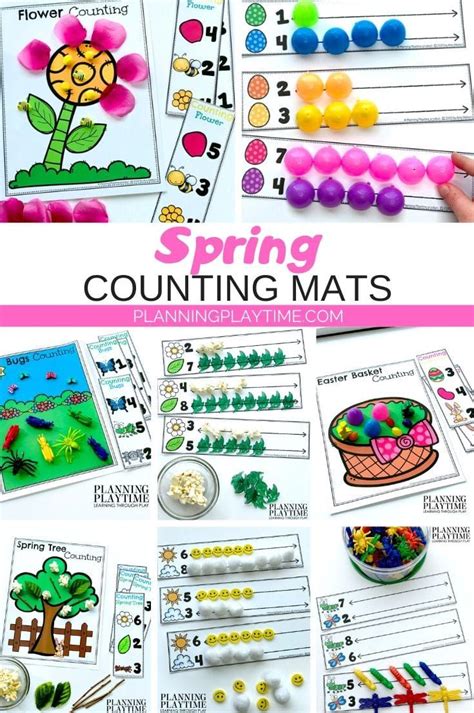 Spring Counting Mats Planning Playtime In 2020 Preschool Bugs