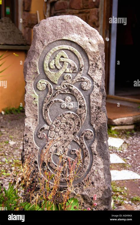Ancient Celtic Carved Stone Ireland Stock Photo Alamy