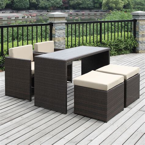 Por outdoor dining chair oasi coal outdoor furniture clearance home clearance outdoor dining set jodi a dining set clearance lcf. Handy Living Wicker Indoor/Outdoor Patio Dining Set ...