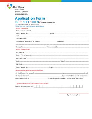 jk bank rtgs neft form  fill  printable