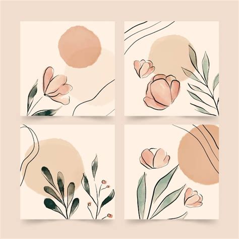 Free Vector Hand Painted Watercolor Floral Cards Collection