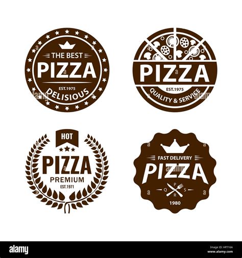 Vintage Vector Pizza Logo Label Badge Set 2 Stock Vector Image And Art