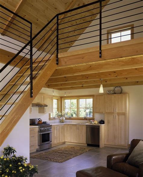 Dropped Ceiling Over Kitchensleeping Loft Modern Cabin Materials