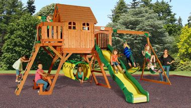 A durable swing set can make playtime more fun and picnics more exciting. Choose a backyard playset that adds to the appearance of ...