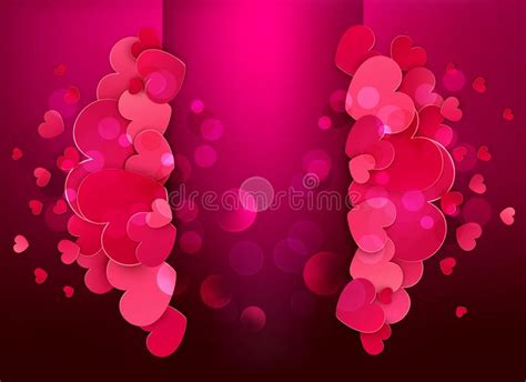 Pink Purple Valentines Day Hearts Design Stock Illustrations 1400
