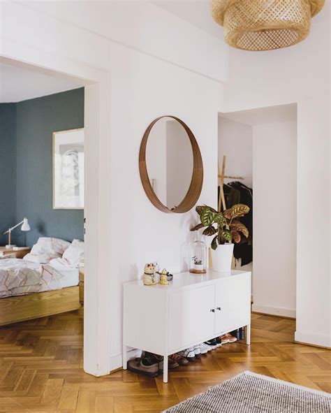 The cabinet in walnut veneer with legs of solid ash brings a warm, natural feeling to your room. Ikea 'PS' cabinet & 'Stockholm' mirror @amaliefischkopf ...