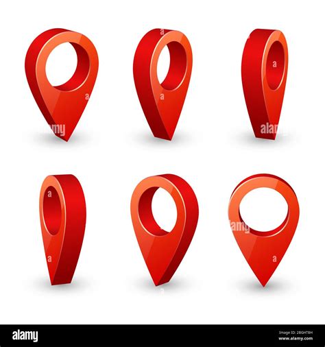 Map Pointer 3d Pin Location Symbols Vector Set Isolated On White