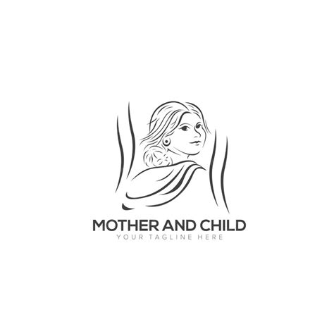 Premium Vector Mother And Child Logo Design With Silhouette