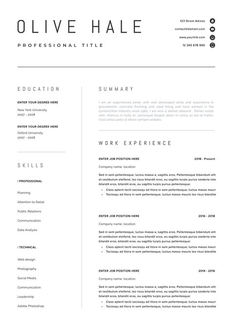 Pin On Resume Templates For Word And Pages