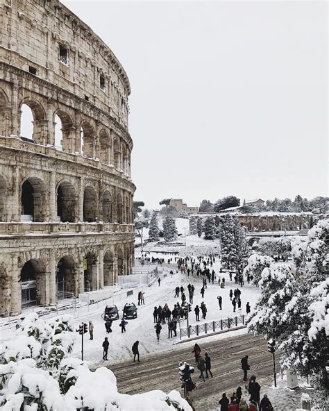 Colosseum In The Snow Rome Italy Italy Map Italy Travel Italy