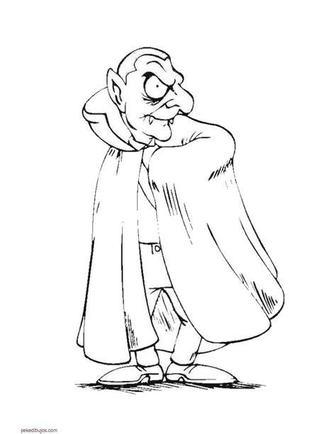 Don't forget to add some fun color to the spooky castle and sky in the background. Dibujos de Dracula para colorear