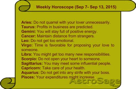 AstroSage Magazine: Weekly Horoscope (September 7 - September 13)