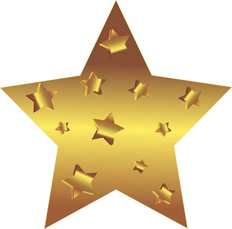 Glitter Gold Stars Png Star Gold 3d Gold Star File Pn