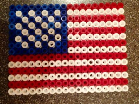American Flag Beads Perles Hama Diy Perler Beads Pearler Beads