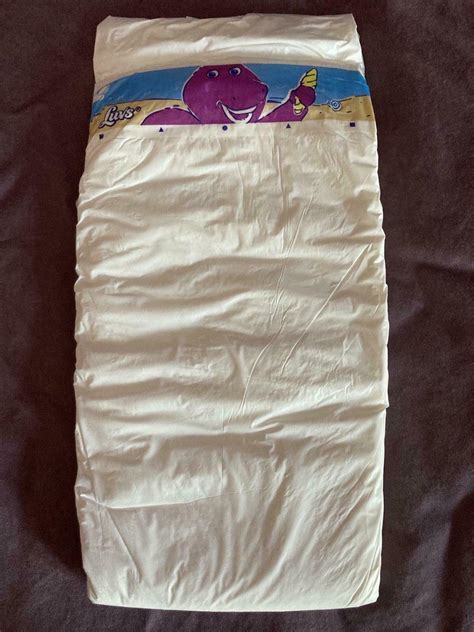 Vintagerare Luvs Barney Size 6 Disposable Diapers Qty 6 Plastic