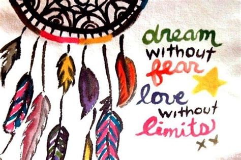 An Embroidered Dream Catcher With The Words Dream Without Fear Love