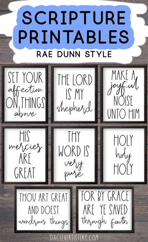 Free Bible Verse Printables Rae Dunn Style Six Clever Sisters