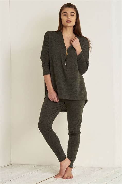 Ladies Womens Ribbed Lace Up Sweatshirt Joggers Loungewear Set