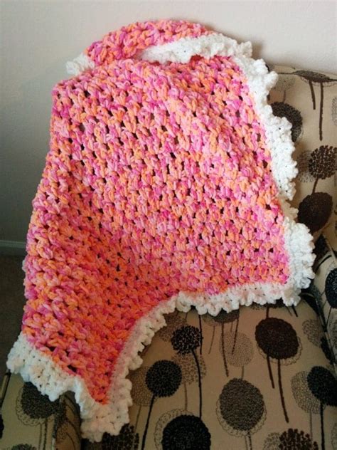 Crochet Chenille Baby Blanket Baby Afghan Baby Throw Blanket Bedding