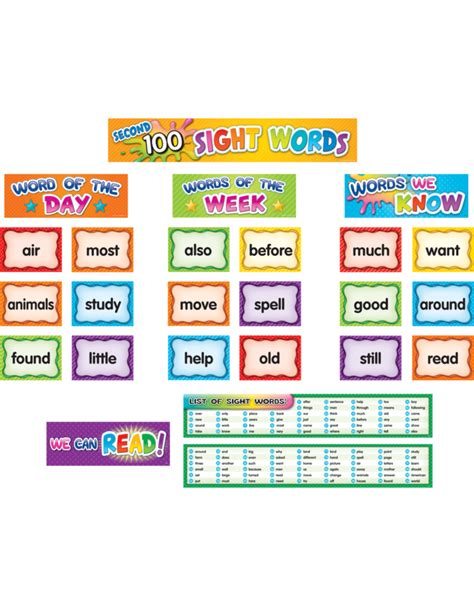 Second 100 Sight Words Pocket Chart Cards Tools 4 Teaching