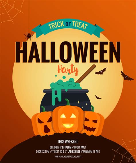 Two Halloween Posters Flat Design Halloween Poster Creative