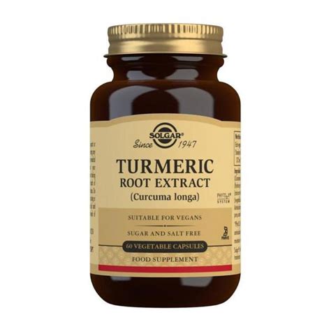 SALE Solgar Turmeric Root Extract 60 Capsules Approved Food