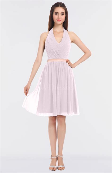 Blush Glamorous A Line Sleeveless Knee Length Sash Prom Dresses