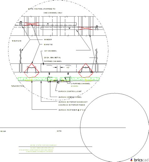 Drawing labels, details, and other text information extracted from the cad file hg profile, of thickness, gypsum board, unscaled, plasterboard, molding in secondary, molding in as perimeter support, detail of installation of support. DUR101 - SUSPENDED CEILING (CONTROL JOINT). AIA CAD ...