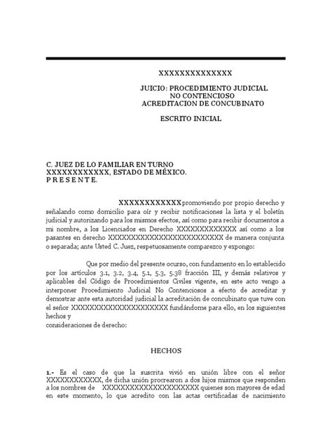 Acreditacion De Concubinato Pdf Demanda Judicial Instituciones Sociales