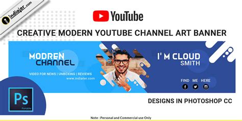 Free Vlogger Youtube Channel Banner PSD Template - Indiater