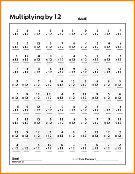Free Timed Multiplication Worksheets