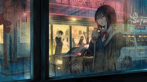 Free Download Anime Girl Outside Raining 4k Wallpaper Iphone Hd Phone