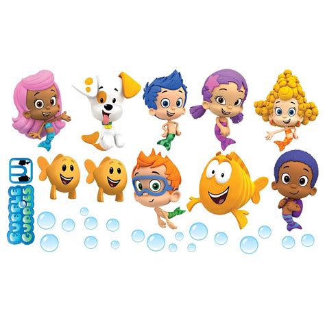 Bubble Guppies Wall Sticker Gil Molly Goby Deema Oona Nonny Removable