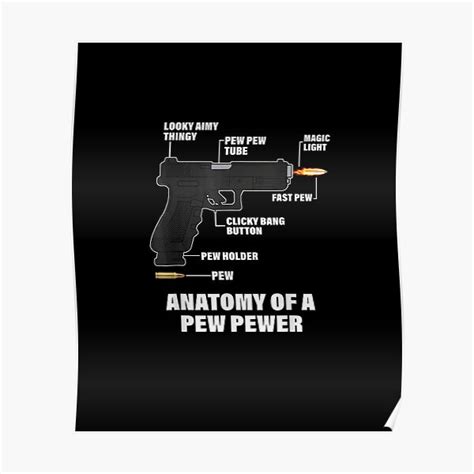 Anatomy Of A Pew Pewer Ammo Gun 2nd Amendment Meme Lovers Poster For