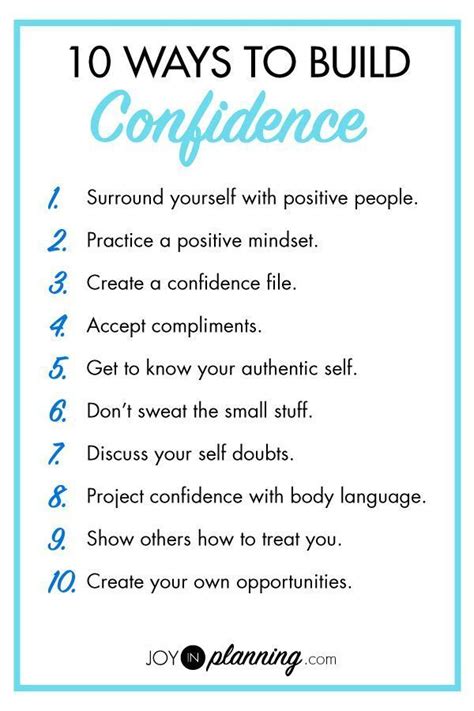 10 Ways To Build Confidence Confidence Building Self Confidence Tips