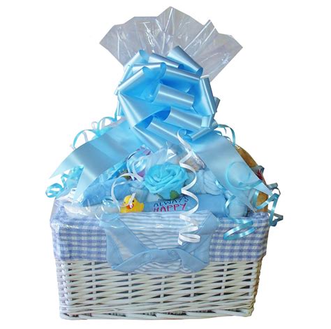 Complimentary gift wrap on all purchases. Luxury Baby Gift Basket for a Boy