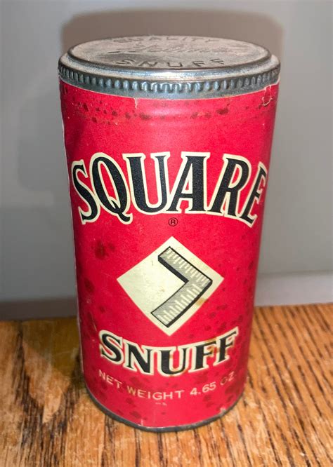 Vintage 1930s SQUARE SNUFF Sealed Full Tin Old Stock Never Used