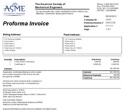 Pro Forma Invoice New Application For Non Boiler Program