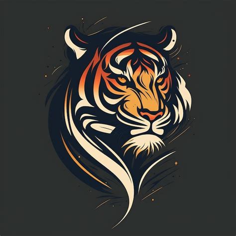 Premium Photo Tiger Label Tiger Concept Logo Design