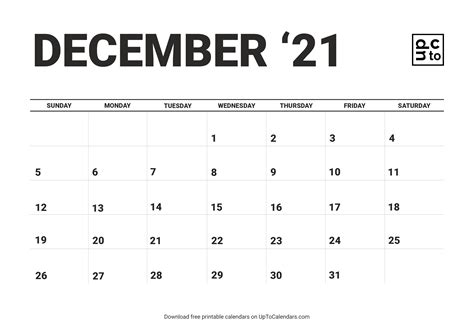 Printable December 2021 Calendar Blank Templates Free Download Pdf