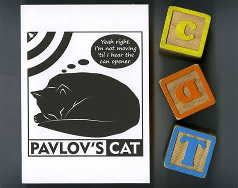 Funny Science Card Pavlov S Cat Psychology T Geek Etsy