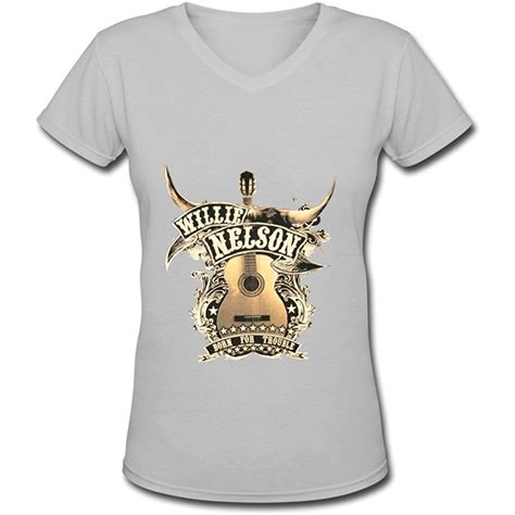 Willie Nelson Tour 2015 Fan Logo Neck T Shirt For Women Deepheather Xxl [women 08064] 17 90