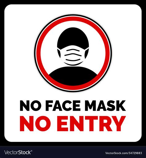 No Face Mask Entry Royalty Free Vector Image Vectorstock