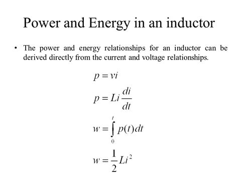 ☑ Energy Of An Inductor Equation