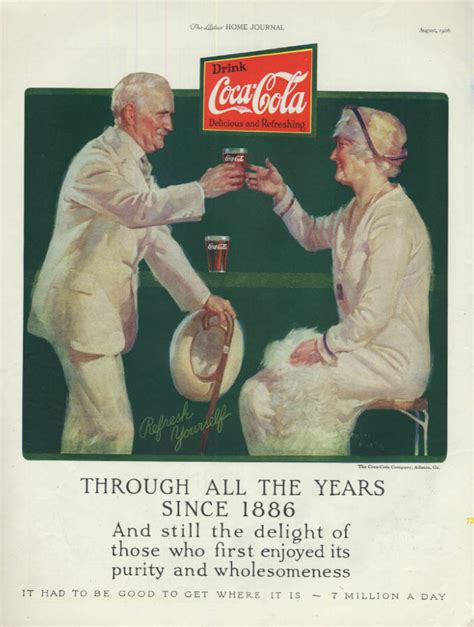 Through All The Years Since 1886 Coca Cola Ad 1926 Elderly Couple Toast LHJ