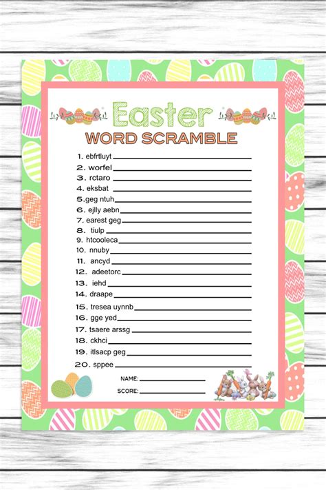 Easter Word Scramble Game Printable Or Virtual Party Game Easter Kids