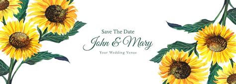 Download Decorative sunflower wedding save the date banner ...
